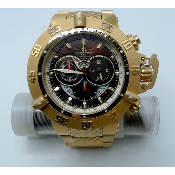 Invicta 5405 With Box Sub Aqua Noma III Mens Watch Swiss Goldtone - Picture 3 of 9